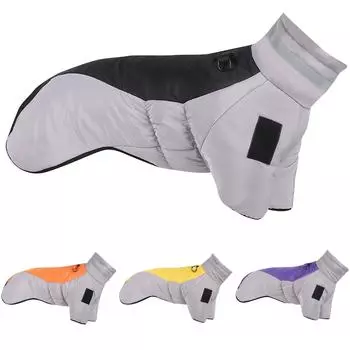 Одежда для домашних животных, осень и зима, утолщенная одежда для собак, светоотражающая желтая одежда для средних и крупных собак, теплая хлопчатобумажная одежда, одежда для тяги XL жёлтый