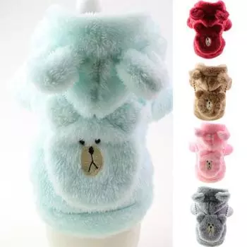 Одежда для домашних животных, привлекательное износостойкое флисовое теплое пальто с капюшоном для щенков, товары для домашних животных L розовый