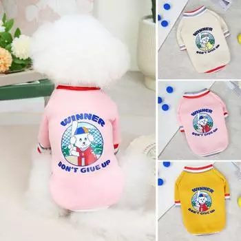 Одежда для домашних животных с мягким принтом, модная, универсальная, сохраняет тепло, бейсбол, спортивный стиль, домашнее животное XL бежевый