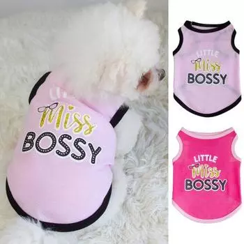 Одежда для домашних животных, солнцезащитный крем, модный моющийся с буквенным принтом, без катышков, супер милый стильный жилет для домашних животных, летняя поставка S розы красного