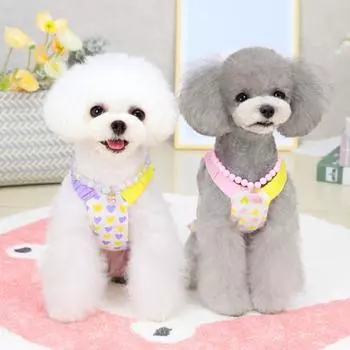 Одежда для домашних животных, супермягкое износостойкое хлопковое универсальное платье для собак, юбка для щенка M розовый