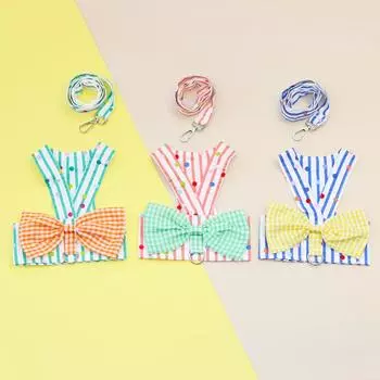 Одежда для домашних животных, тяговая веревка для спины, груди и Тедди, одежда для кошек, одежда для домашних животных, вертикальный бант, спинка на груди S