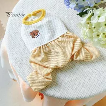 Одежда для домашних животных, удобный комбинезон без рукавов с круглым вырезом для домашних животных, дизайн с цветовыми блоками, боди для собак, товары для домашних животных S жёлтый