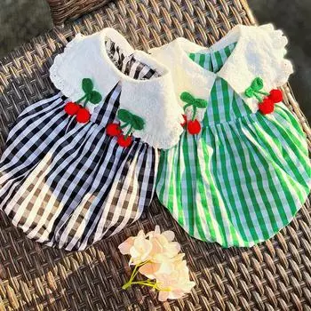 Одежда для домашних животных в вишневую полоску, классное платье для собак, мягкие осенние комбинезоны для собак, комбинезон для средних и больших собак, одежда для кошек, одежда для кошек XS белый