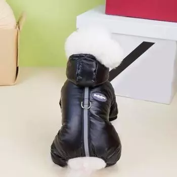 Одежда для домашних животных Yousheng, светоотражающий комбинезон с четырьмя ногами, удобное теплое зимнее хлопковое пальто для собак, товары для домашних животных L чёрный