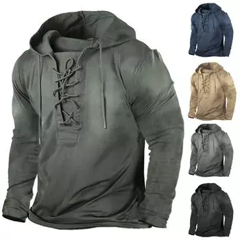 Одежда для фитнеса, мужской периферийный свитер, футболка с длинными рукавами и капюшоном L