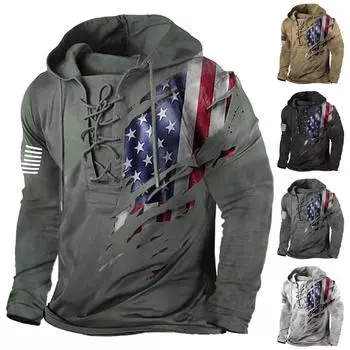 Одежда для фитнеса, мужской периферийный свитер, футболка с длинными рукавами и капюшоном L чёрный