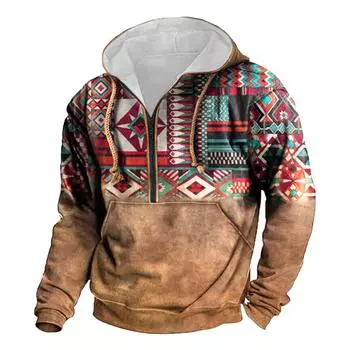 Одежда для фитнеса, мужской периферийный свитер, футболка с длинными рукавами и капюшоном L коричневый