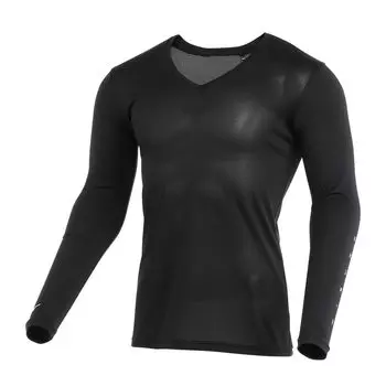 Одежда для гольфа Внутренняя сухая рубашка Aeroflow Cool Hold с длинным рукавом Cool Touch Впитывающая пот Быстросохнущая Высокая воздухопроницаемость Защита от ультрафиолета Эластичная E2MJB007 чёрный