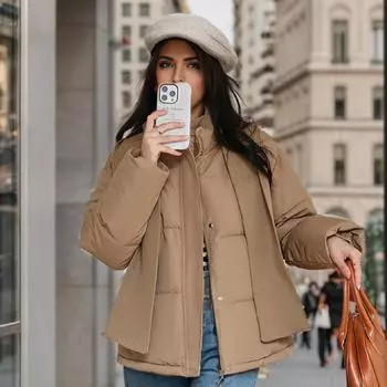 Одежда для хлеба, куртки на хлопковой подкладке, женские короткие флисовые куртки, маленькие студенческие новинки осени 2024 года, свободные куртки M белый