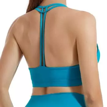 Одежда для йоги Интимные вещи Женский пуш-ап корсет для тренировок без косточек Топ для бега Спортивный бюстгальтер Жилет для йоги Yoga corset W234 smart blue (built-in chest pad) S