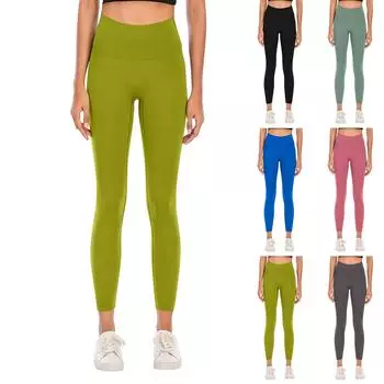 Одежда для йоги Персиковый Спортивный Костюм Подтяжка Бедер Фитнес Штаны Без Смущающих Линий Телесного Цвета Обтягивающие Штаны Для Йоги С Высокой Талией L чёрный