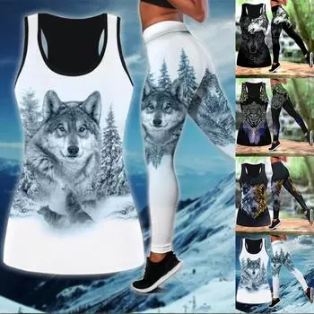 Одежда для йоги с принтом большой собаки для женщин, модные леггинсы для тренировок с 3D принтом, спортивные леггинсы для фитнеса с высокой талией, повседневные штаны для йоги для женщин 2XL чёрный