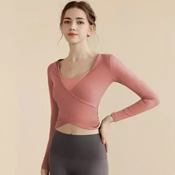Одежда для йоги, топы для женщин на осень и зиму, одежда для бега и фитнеса высшего качества, похудение и стройность, спортивный пилатес с длинными рукавами S зелёный
