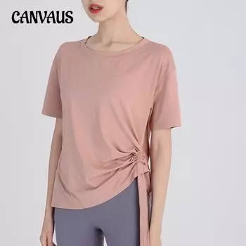 Одежда для йоги, женская летняя одежда с короткими рукавами, быстросохнущая одежда, футболка, одежда для фитнеса, утренние пробежки, свободные спортивные топы S розовый
