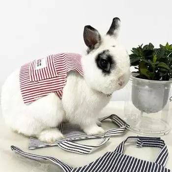 Одежда для кроликов, легко регулируемая, полосатый фартук для кролика, морская свинка чёрный