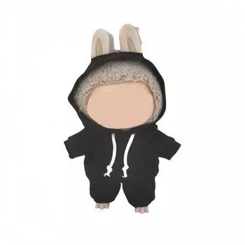 Одежда для куклы 17 см, повседневная толстовка с капюшоном и штаны, кукла в комплект не входит One Size чёрный