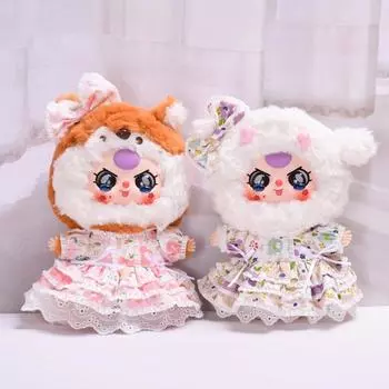 Одежда для куклы Baby Three 20 см, комплект цветочного платья с бантом на голову для куклы Baby Three 20 см, глухая коробка фиолетовый