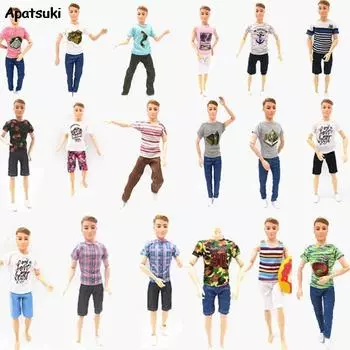 Одежда для куклы для бойфренда Барби, одежда Кена, одежда для куклы Кена, аксессуары, детские игрушки, короткие топы, брюки для кукол BJD 1:6, подарок белый
