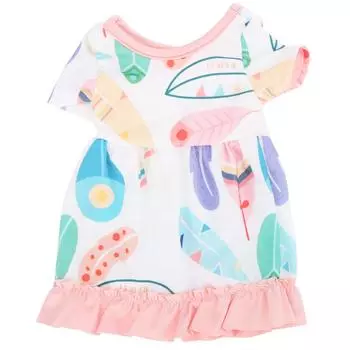 Одежда для куклы для девочки Красочный цветочный узор Стильное платье Юбка Аксессуар для куклы 18 дюймовQ18?740