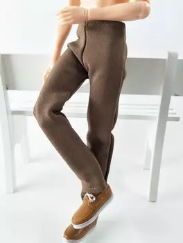 Одежда для куклы Kahki 1/6, штаны ручной работы для куклы Кена, брюки для бойфренда Барби, Кена, принца, мужская кукла для мальчика, повседневная одежда коричневый