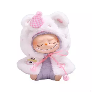 Одежда для кукол 15-17 см. Без плюшевого наряда. Плащ. розовый