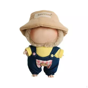 Одежда для кукол 17 см Мягкие аксессуары Костюмы своими руками Мультяшные комбинезоны в розовую клетку pink plaid overalls