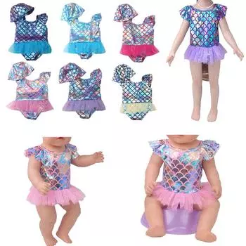 Одежда для кукол 18 дюймов подходит для американских кукол 43 см, летний купальник, костюм синий