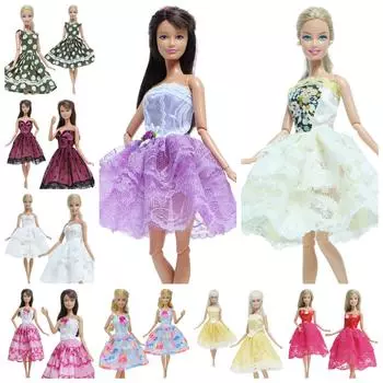 Одежда для кукол 30 см, модное платье, прозрачная юбка, одежда для кукол Барби, аксессуары для кукол 1/6, детские игрушки чёрный/светло-желтого