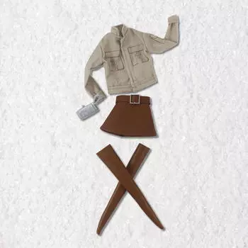 Одежда для кукол BJD для 30 см куклы, одежда для кукол 1/6, рабочая куртка цвета хаки, юбка, костюм для кукол ручной работы