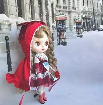 Одежда для кукол Blythe Outfit Костюм Красной Шапочки Obeetsu 24 Azone (для куклы 1/6 ~1/8)