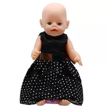 Одежда для кукол, черное платье принцессы, аксессуары для кукол 43 см, подарки на день рождения чёрный