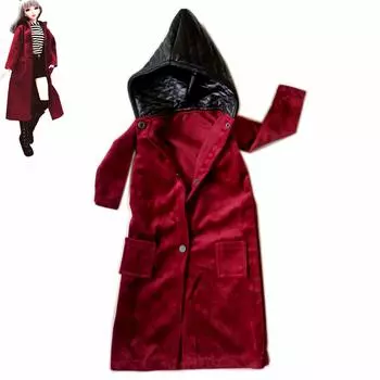 Одежда для кукол GeekDwarf, длинное пальто с кожаным капюшоном, повседневная одежда для фигурки JK Uniform [отдельный предмет] 1/3 осень/зима (01 Пальто)