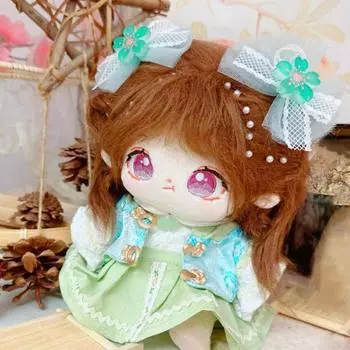 Одежда для кукол из хлопка в китайском стиле, плюшевая кукольная одежда, 20 см, кукла из хлопка зелёный