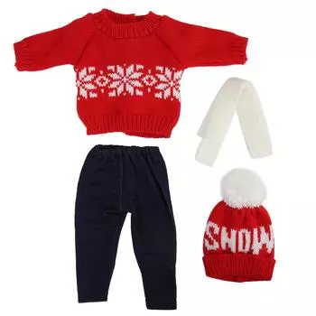 Одежда для кукол-малышек, рождественский свитер, штаны, шапки, аксессуары для кукол 18 дюймов Q18-782