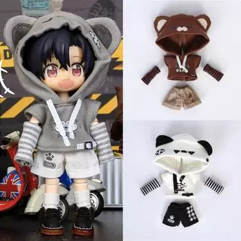 Одежда для кукол OB11, комплект с капюшоном и шортами в виде милого медведя для Молли, тела GSC, YMY, UFDOLL, P9, 1/12bjd, аксессуары или обувь для кукол