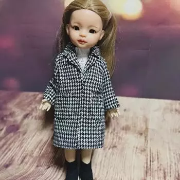 Одежда для кукол Paola Reina шерстяное пальто в клетку Hound Check
