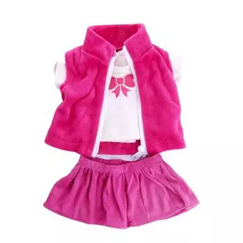 Одежда для кукол, подходящая для 18-дюймовой куклы, новогодний подарок для девочки на Рождество для рождения ребенка P5S1 Pink-1set