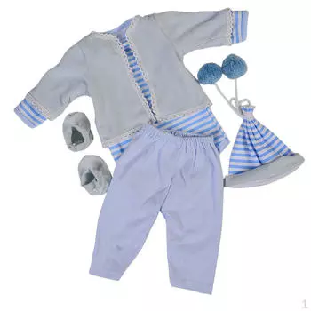 Одежда для кукол Reborn, синяя одежда для девочек-кукол 22 -23 , повседневная одежда, комплект одежды