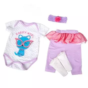 Одежда для кукол ручной работы для 23-дюймовой куклы реборн, комбинезон с рисунком кота и нагрудником для детского дома, игрушечная кукла, аксессуары 23 inch