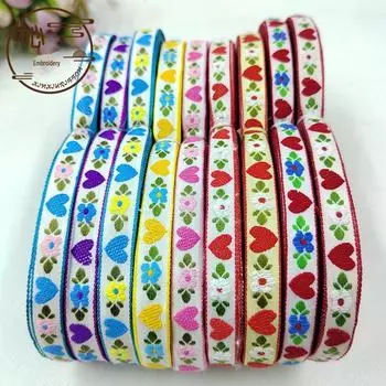 Одежда для кукол Spot: Аксессуары для отделки, шпилька, 3D-вышивка своими руками, пояс из жаккардового кружева шириной 1,2 см с хлопковым цветочным узором Love