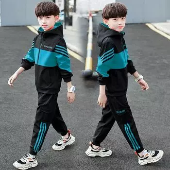 Одежда для мальчиков, детская весенне-осенняя одежда, красивые спортивные костюмы в западном стиле 170 белый