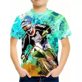 Одежда для мальчиков Футболки с коротким рукавом Одежда для мальчиков Детская одежда с 3D-принтом Модные графические футболки Повседневные детские футболки 110 бежевый