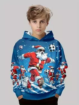 Одежда для мальчиков Рождество Санта-Клаус 3D принт Хэллоуин Дети Повседневный свитер с длинным рукавом Толстовки для мальчиков Весенние топы 100