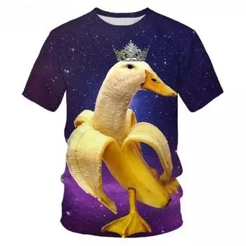 Одежда для мальчиков, забавные банановые принты, круглый вырез, модные повседневные футболки с коротким рукавом, графические футболки, уличная одежда для детей 100