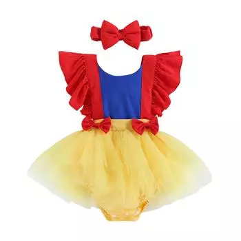 Одежда для маленьких девочек 6, 12, 18, 24 месяцев, летняя одежда для маленьких девочек, одежда принцессы, сетчатый лоскутный комбинезон, платье, комбинезон с повязкой на голову 0-6 Months красный