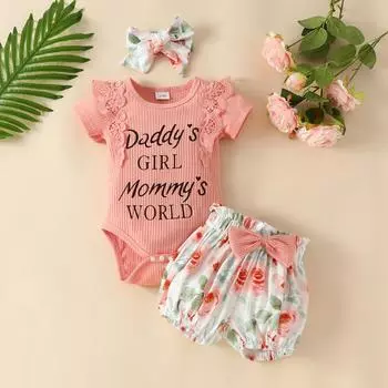 Одежда для маленьких девочек, летние наряды, милая одежда для маленьких девочек, комбинезон с рюшами 6-9M