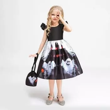 Одежда для маленьких девочек Платье и сумка Кристен Платье для новорожденных Малышей Платье на 3-й день рождения Крещение Цветочная принцесса Вечерние платья для первой церемонии 100 чёрный