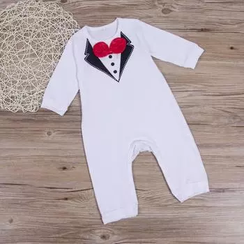 Одежда для маленьких мальчиков, комбинезон с галстуком-бабочкой для маленьких мальчиков, боди, одежда, наряды 2-3 Years чёрный