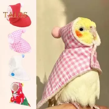 Одежда для маленьких животных для попугая, зимний костюм птицы, теплый плащ-шаль для попугая, реквизит для фотосъемки домашних животных для попугаев, волнистый попугайчик L розовый